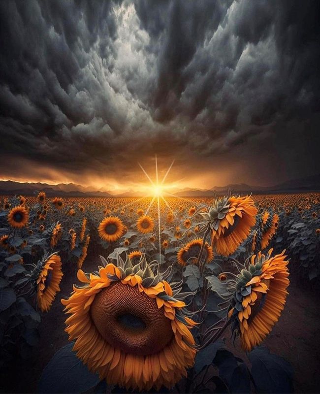 Sun and Sunflowers
