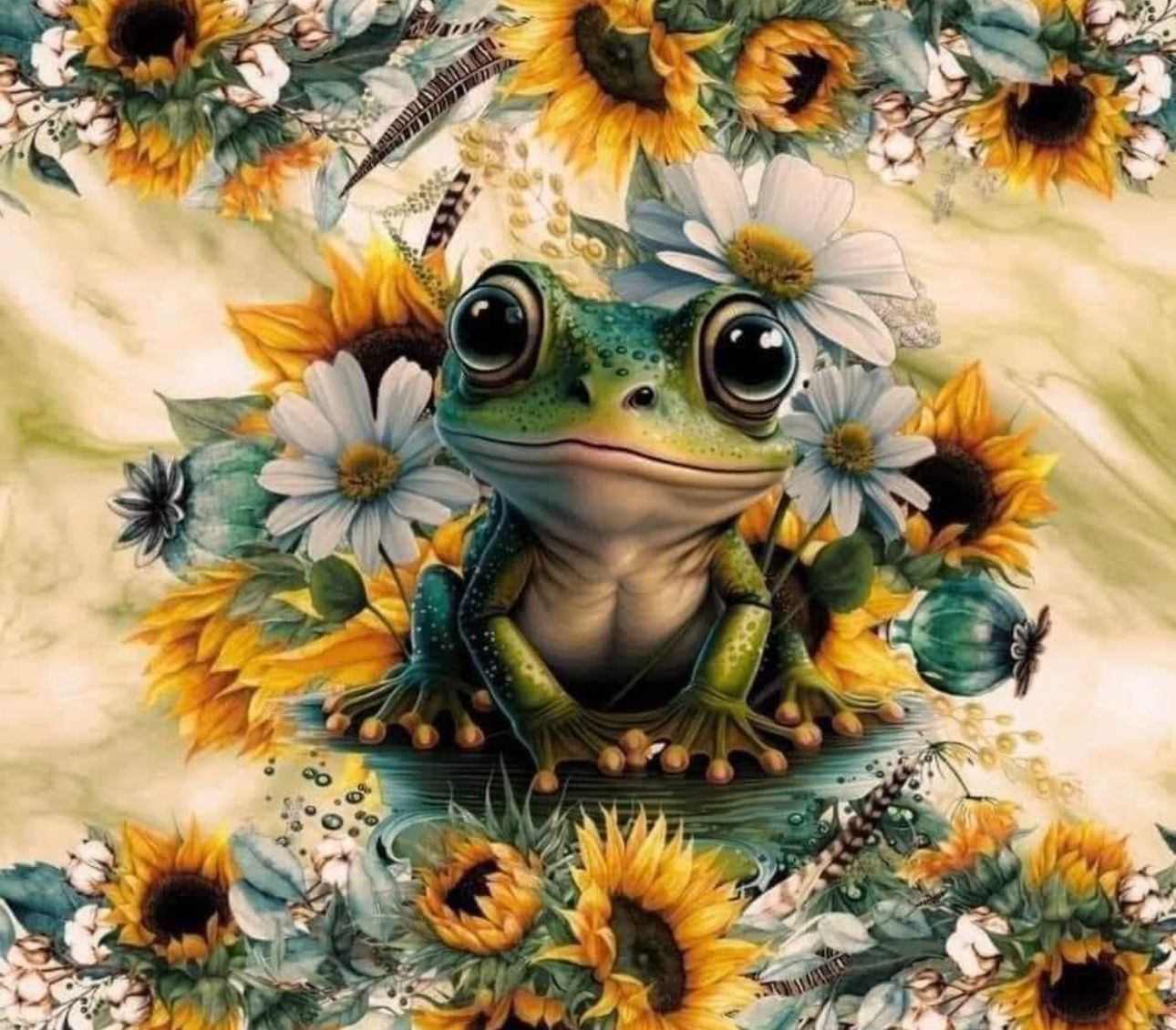Frog and Sunflower