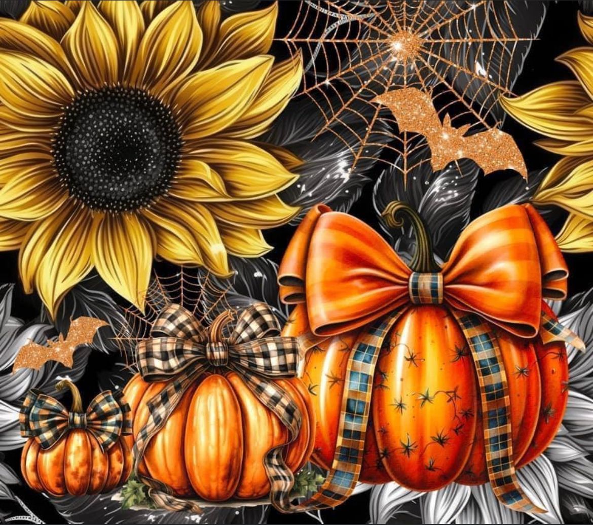 Pumpkins and spiders