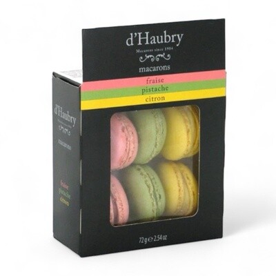 Macarons Aardbei, Pistache &amp; Citroen - 72gr