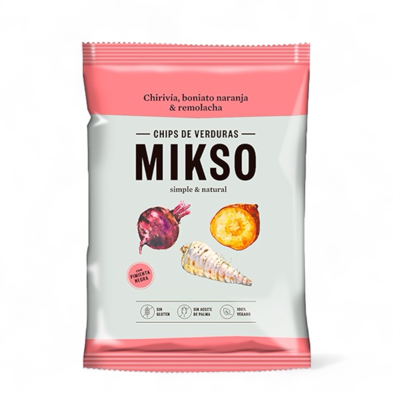 Groentechips Pastinaak, Zoete Aardappel &amp; Rode Biet - 85gr