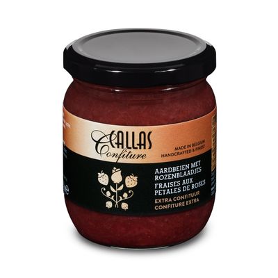 Aardbeien &amp; Rozenblaadjes Confituur - 218gr