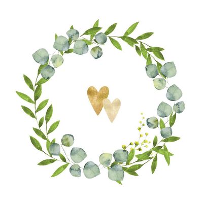 Two Hearts - 33x33cm