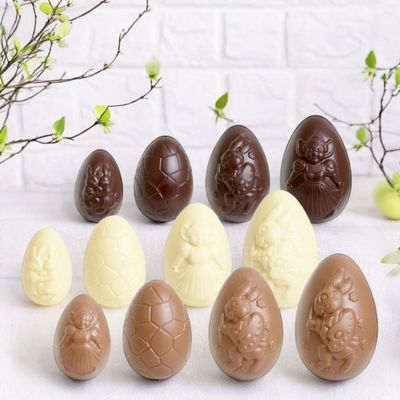 Paasei - 9cm - 1 Stuk - 3 Smaken, Chocolade: Melkchocolade