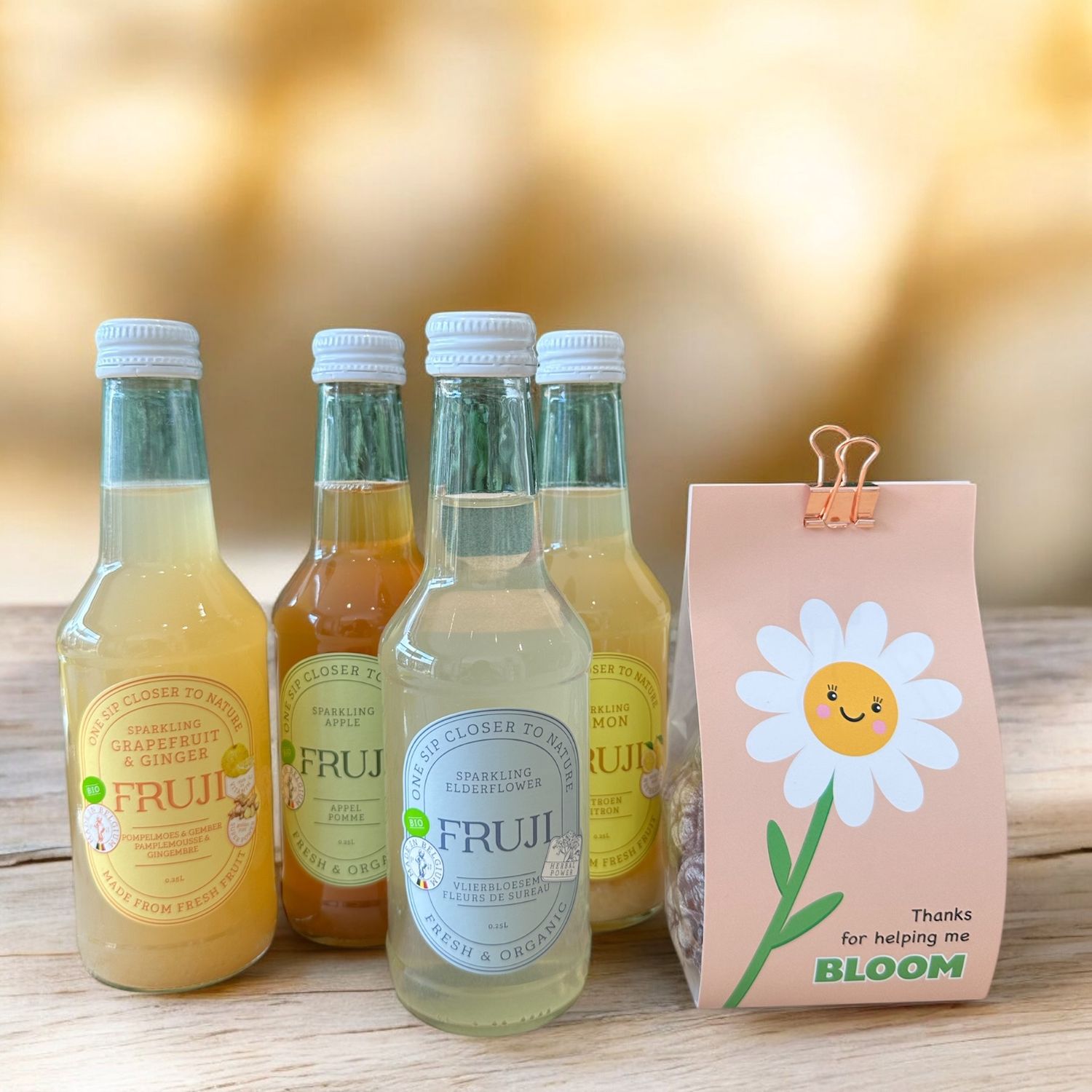 Einde school 1 bio limonade + violettesnoepjes