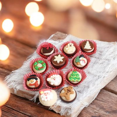 Marsepeinen Cupcakes Kerst - 9stks