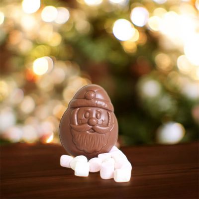 Chocolade Santa Bomb met mini marshmallows - 2 stks