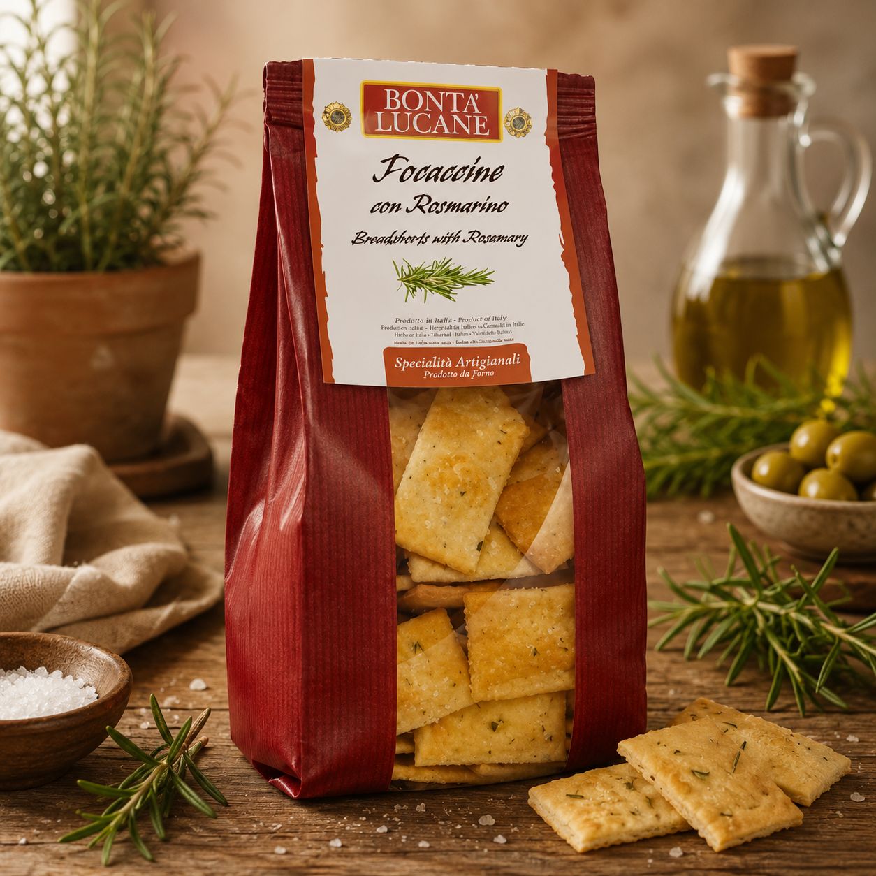 Focaccine Rozemarijn &amp; Zout - 200gr