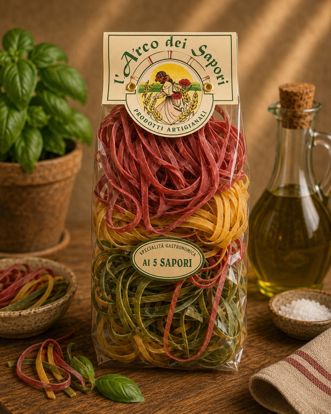 Tagliatelle met 5 smaken - 250gr