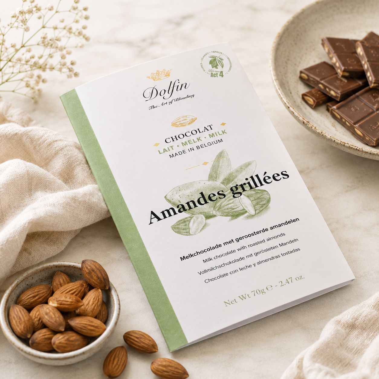 Tablet Melkchocolade &amp; Amandelen - 70gr
