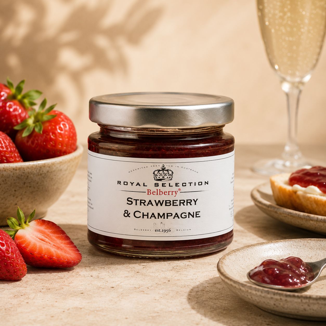 Aardbei &amp; Champagne Confituur - 130gr