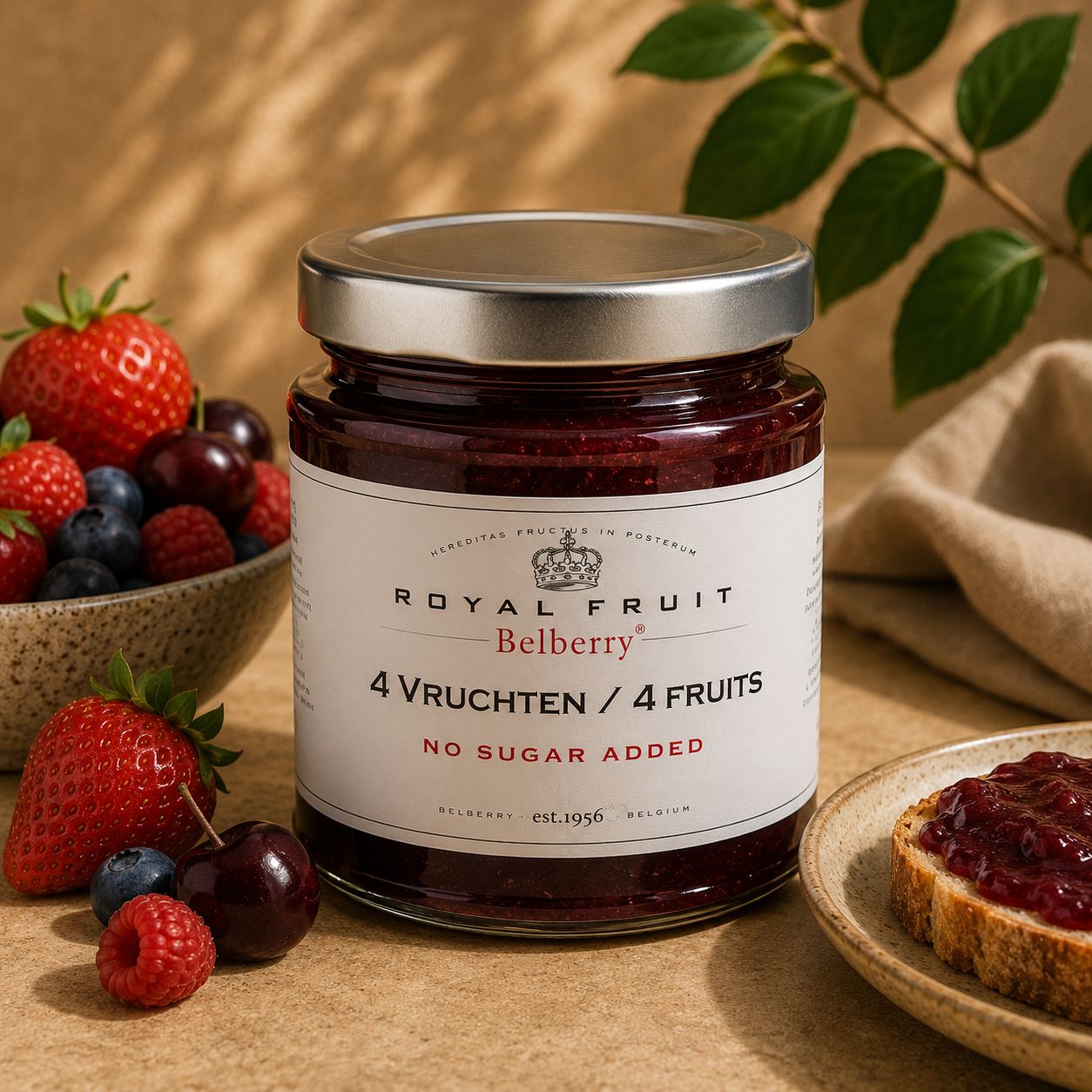 4 Vruchten Suikervrije Confituur - 210gr