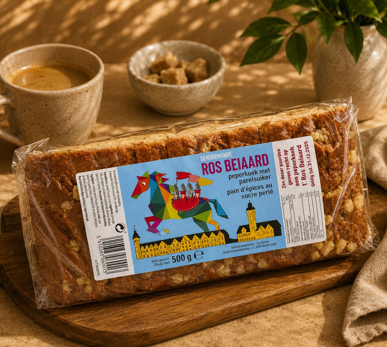 Ros Beiaard Peperkoek met Parelsuiker - 500gr