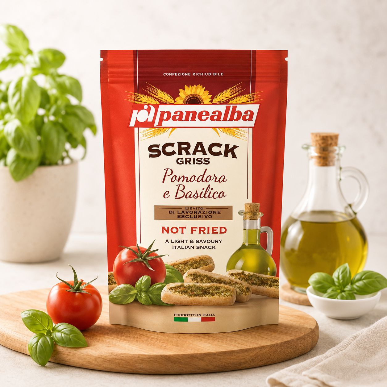 Italiaanse Breadsticks Tomaat &amp; Basilicum - 100gr