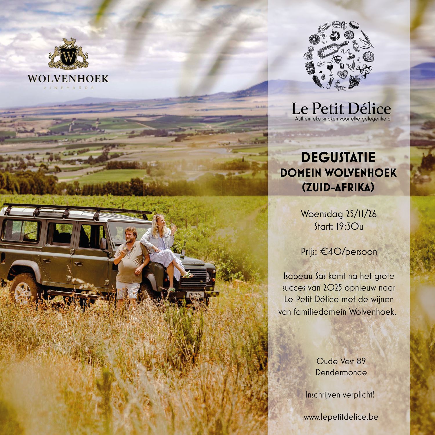 Degustatie Domein Wolvenhoek - 25/11/2026