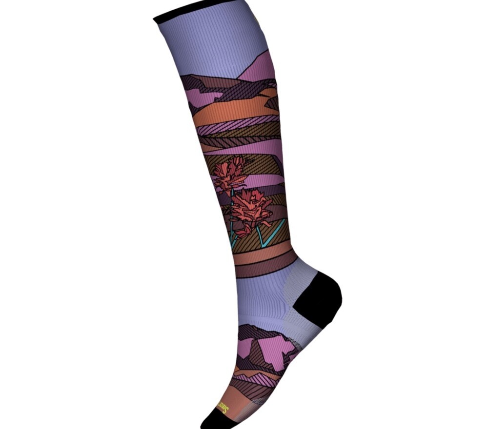 Smartwool Women&#39;s Ski Zero Cushion Floral Field Print OTC Socks*