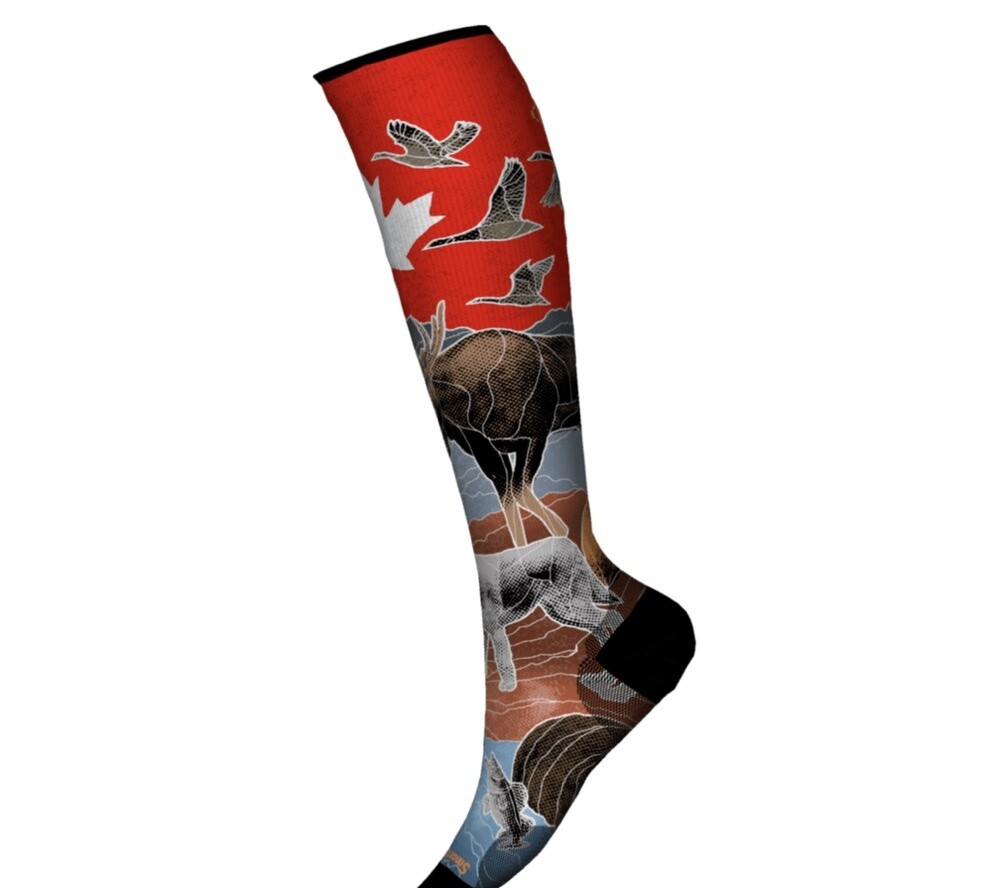 Smartwool Ski Targeted Cushion Canada Print OTC Socks*