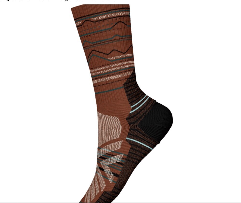 Smartwool Hike Light Cushion Mountain Range Pattern Crew Socks*