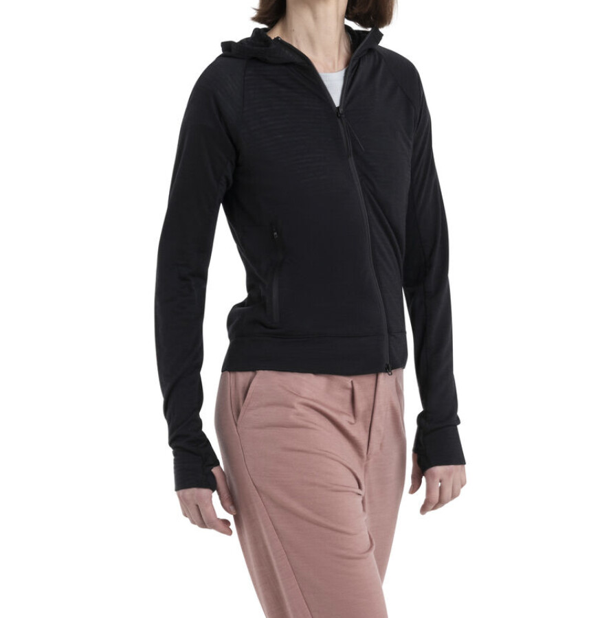 Icebreaker-Women Merino 200 Realfleece™ IB X TNF LS Zip Hoodie, Size: S, Color: Black