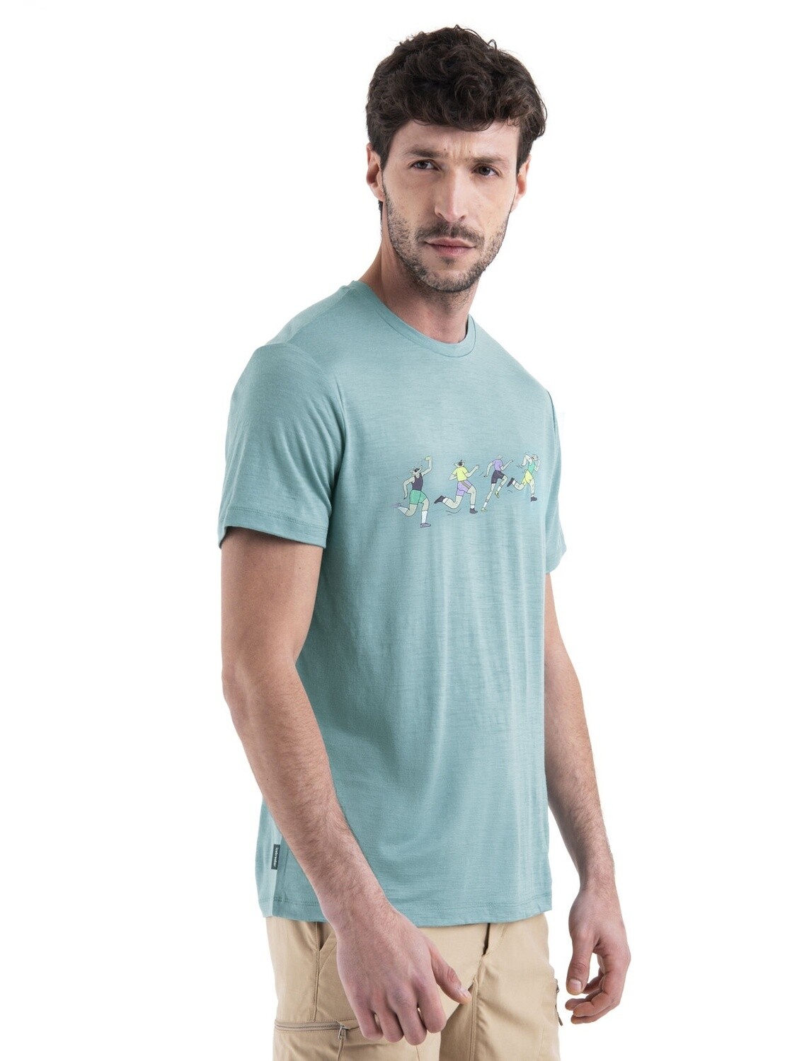 Icebreaker Men Merino 150 Tech Lite III SS Tee Herd Run, Colour: Cloud Ray, Size: S