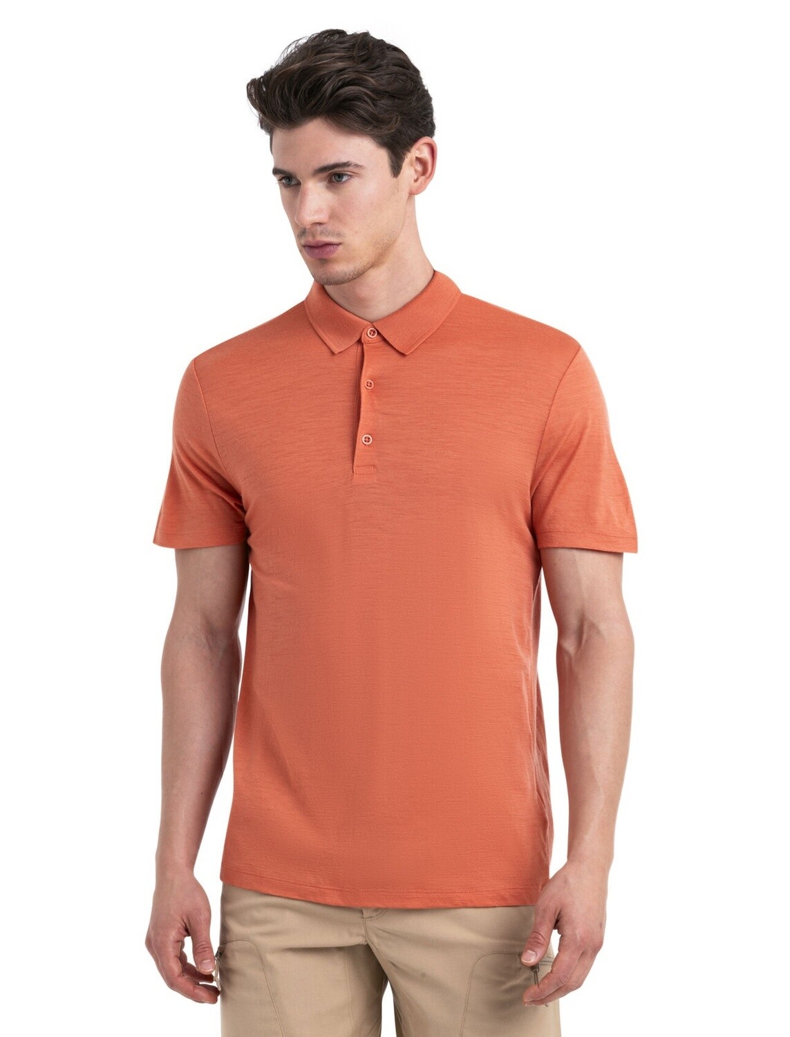 Icebreaker Men Merino 150 Tech Lite SS Polo, Colour: Ember, Size: M