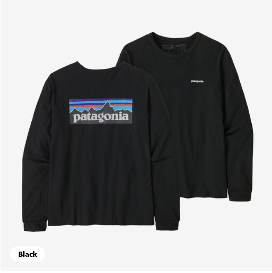 Patagonia- W/  LS P-6 Logo Responsibili-Tee, Size: XS, Colour: Black