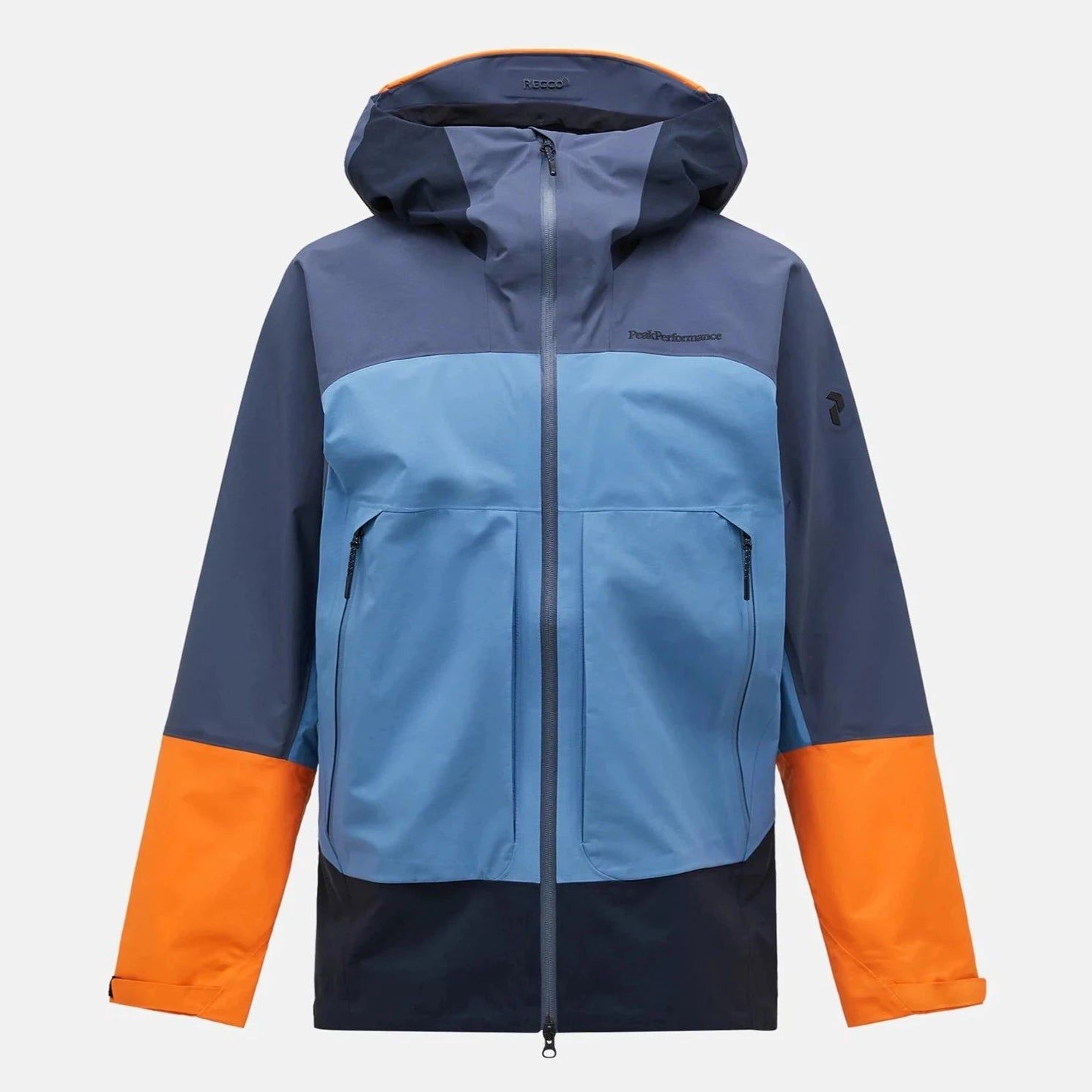 Peak Performance M Vislight Gore-Tex C-Knit 3L Shell Jacket, Colour: Ombre Blue-Shallow -Orange Dune, Size: M