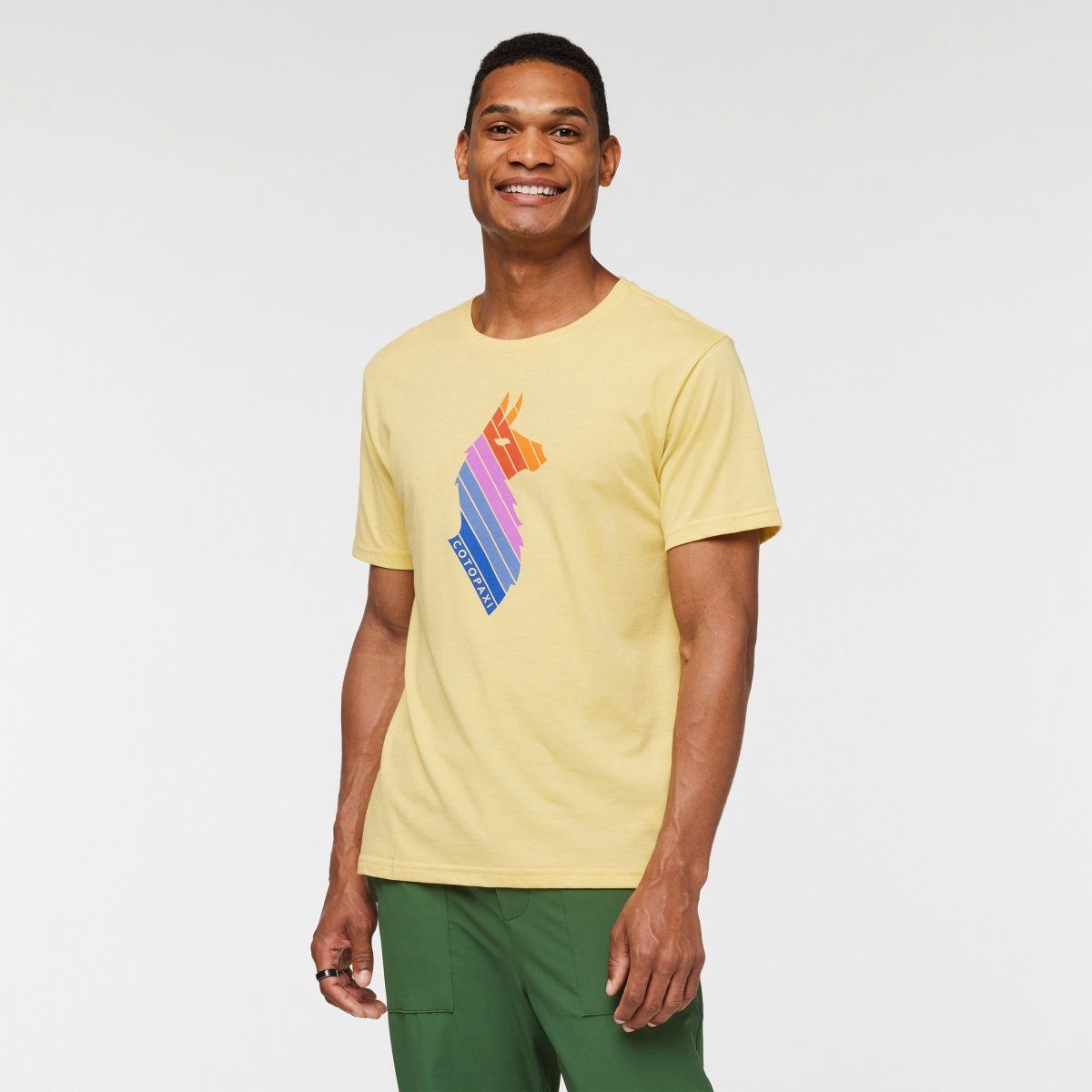 Cotopaxi M Llama Stripes Organic T-shirt, Colour: Wheat, Size: S