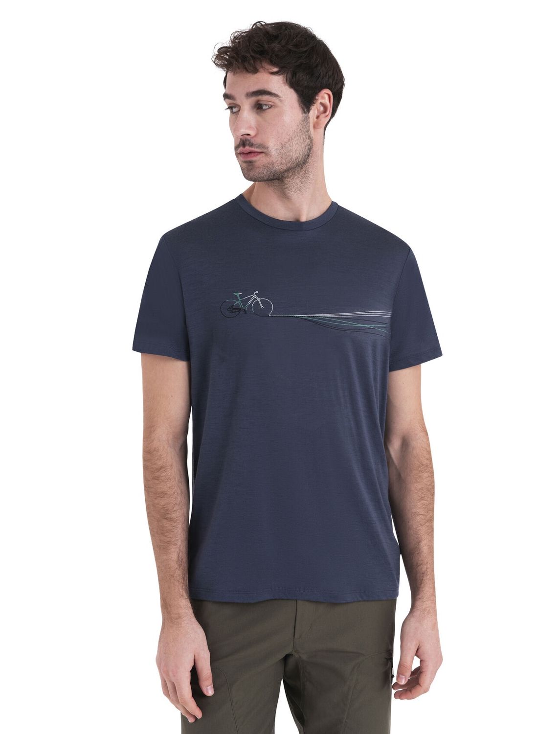 Icebreaker Men Merino 150 Tech Lite III SS Tee Cadence Paths, Colour: Graphite, Size: M