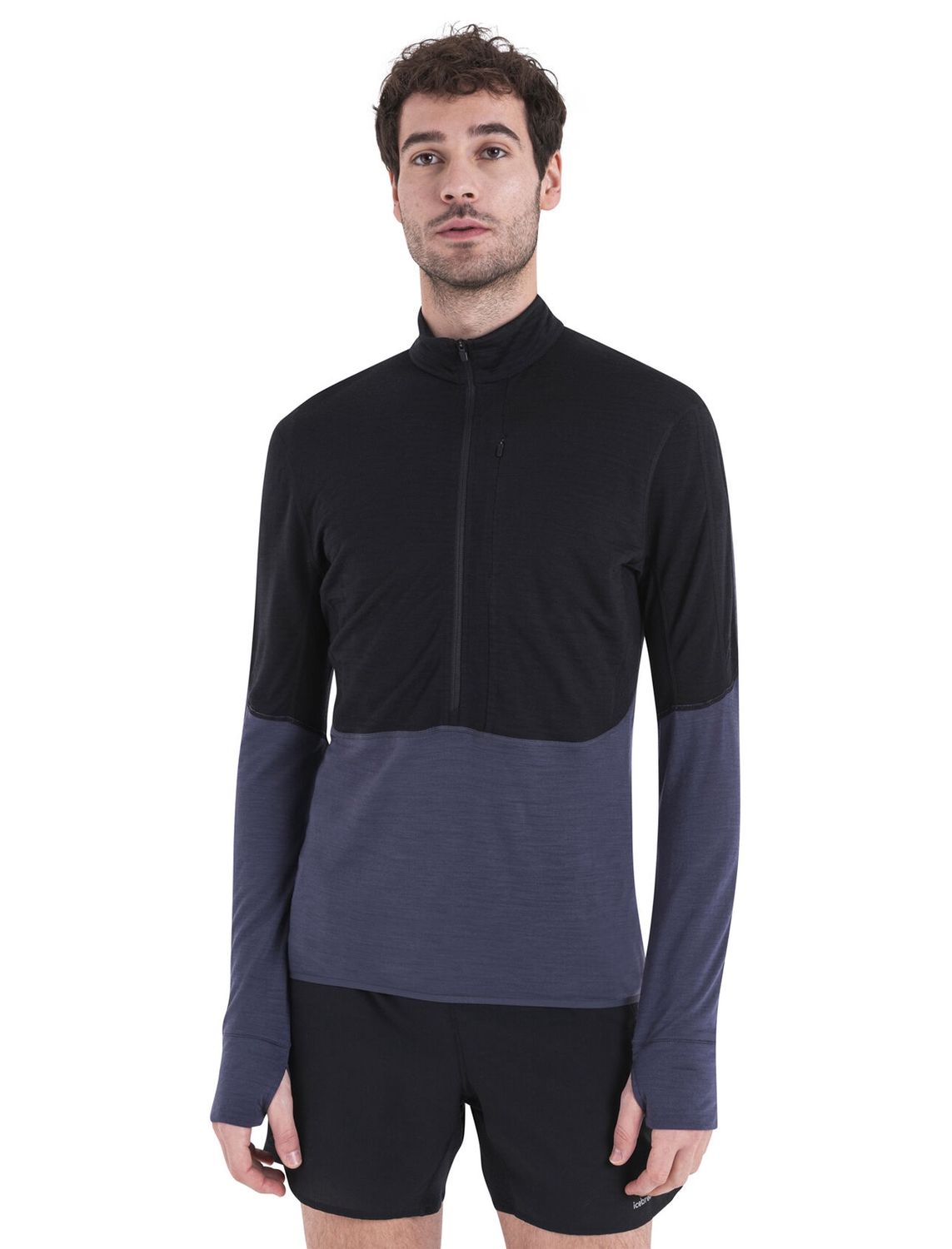 Icebreaker Men Merino 200 Realfleece™ Descender LS Zip Hoodie, Colour: Black, Size: L