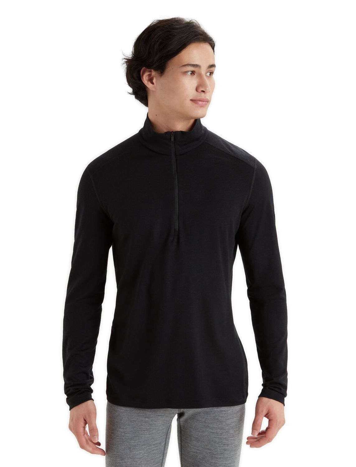 Icebreaker Men Merino 200 Oasis LS Half Zip, Colour: Black, Size: S