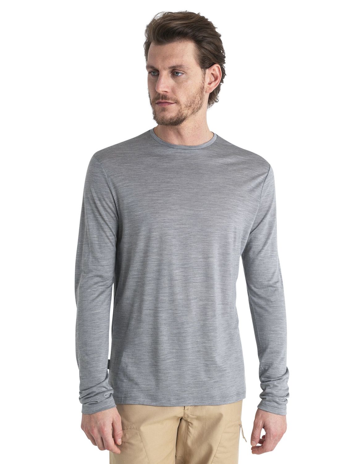 Icebreaker Men Merino Blend 125 Cool-Lite™ Sphere LS Tee, Colour: Metro Heather, Size: M