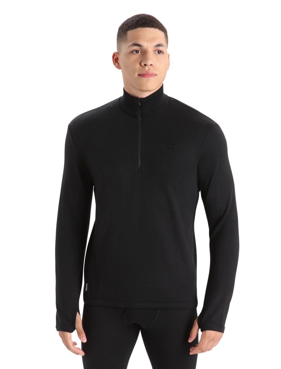 Icebreaker Men Original LS Half Zip, Colour: Black, Size: S