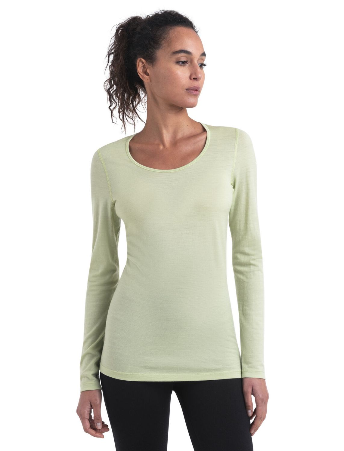Icebreaker Women Merino 200 Oasis LS Scoop, Colour: Glazen, Size: S