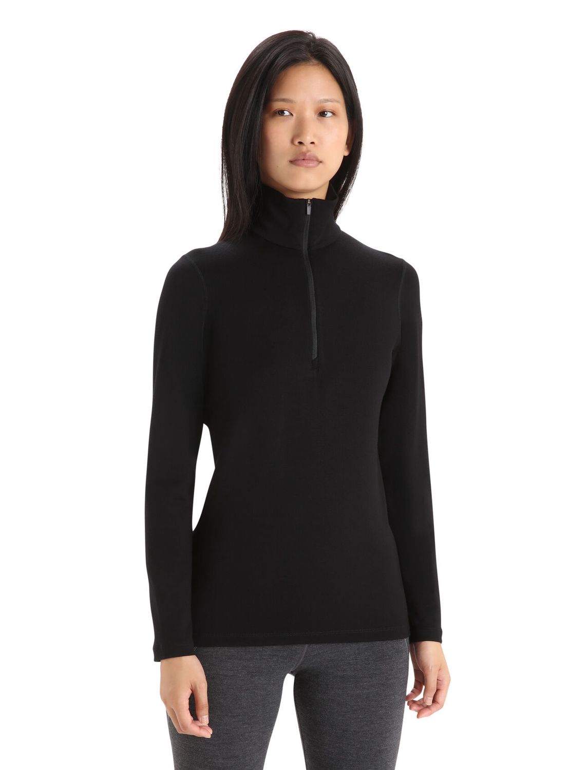 Icebreaker Women Merino 260 Tech LS Half Zip, Colour: Black, Size: XS