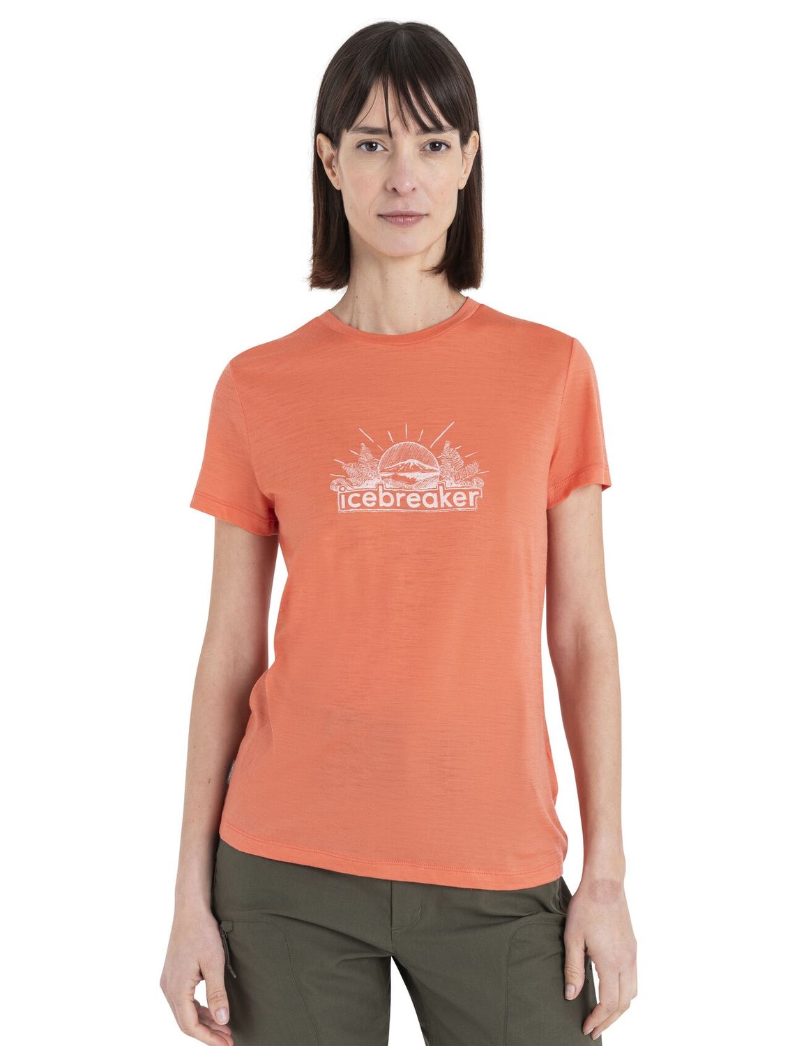 Icebreaker-Women Merino 150 Tech Lite III SS Tee IB Grown Naturally, Size: XS, Color: Tang