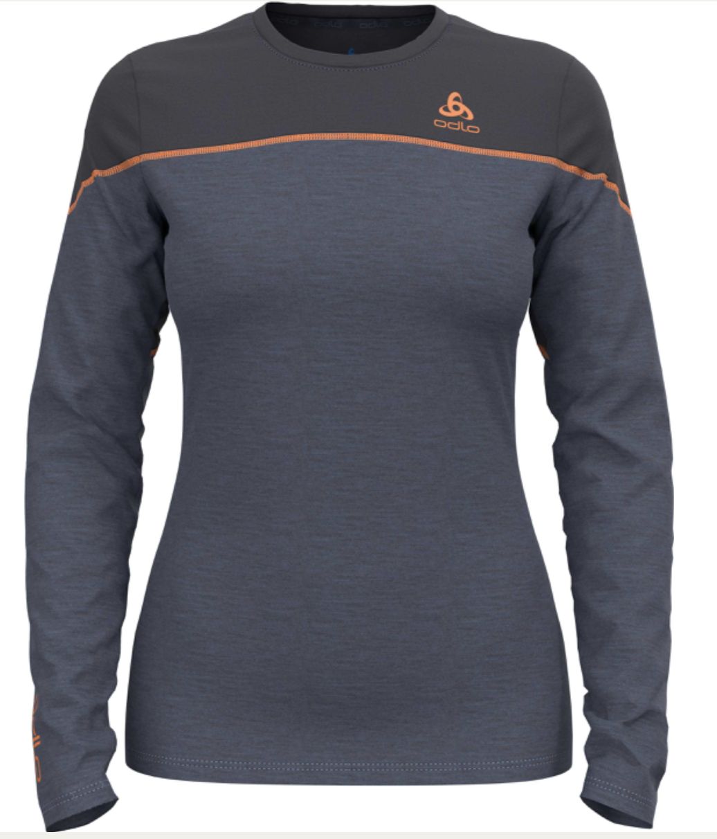 Odlo BL top crew neck L/S revelstoke PW 150, Colour: Folk stone grey, Size: M