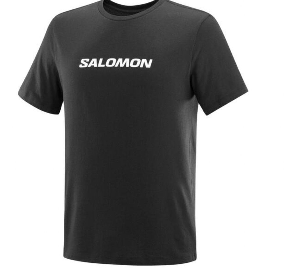Salomon SAL LOGO PERF SS TEE M, Size: S, Colour: Deep Black