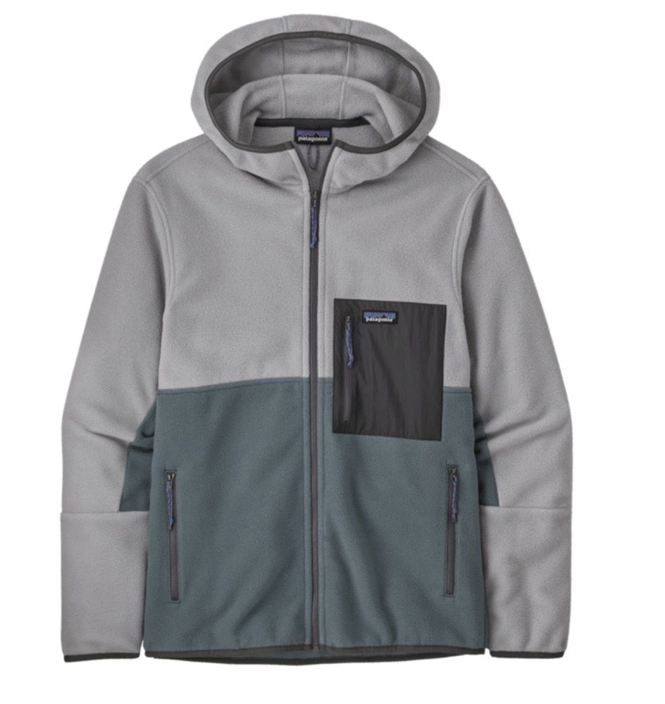 Patagonia M&#39;s Microdini Hoody, Colour: Nouveau Green w/Salt Grey, Size: L