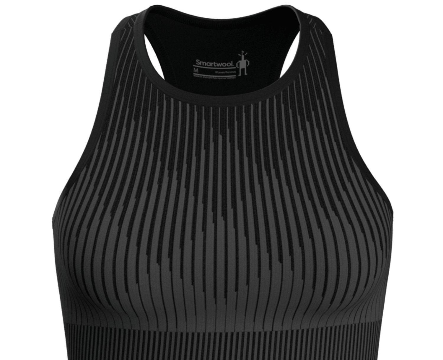 Smartwool Women&#39;s Intraknit Crop Bra, Colour: Black Heather, Size: S