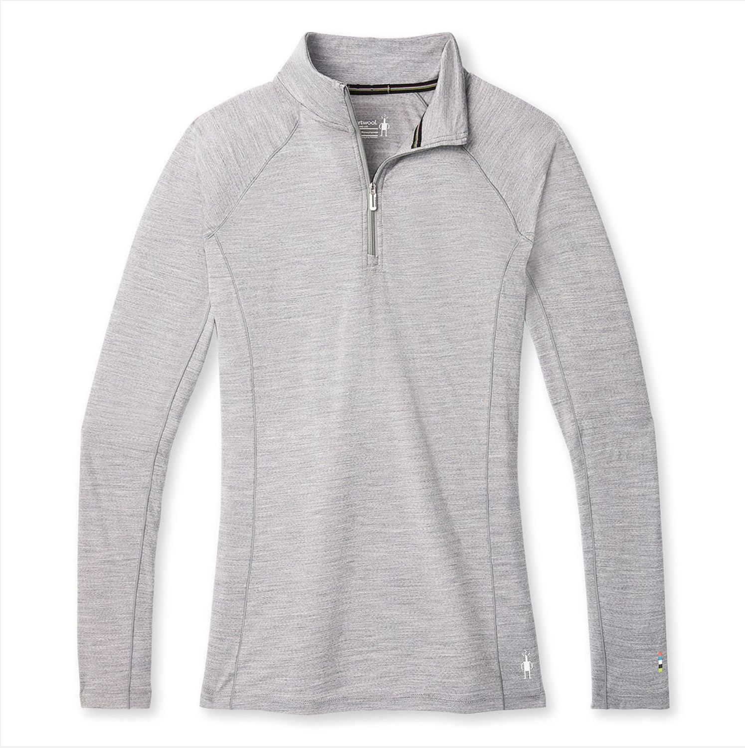 Smartwool Women&#39;s Classic All-Season Merino Base Layer 1/4 Zip Boxed, Colour: Light Grey Heather, Size: S