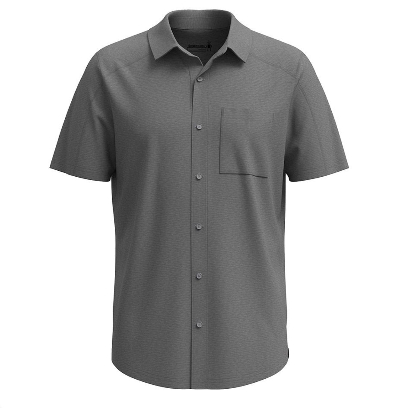 Smartwool Men&#39;s Short Sleeve Button Down, Colour: Light Grey Heather, Size: S