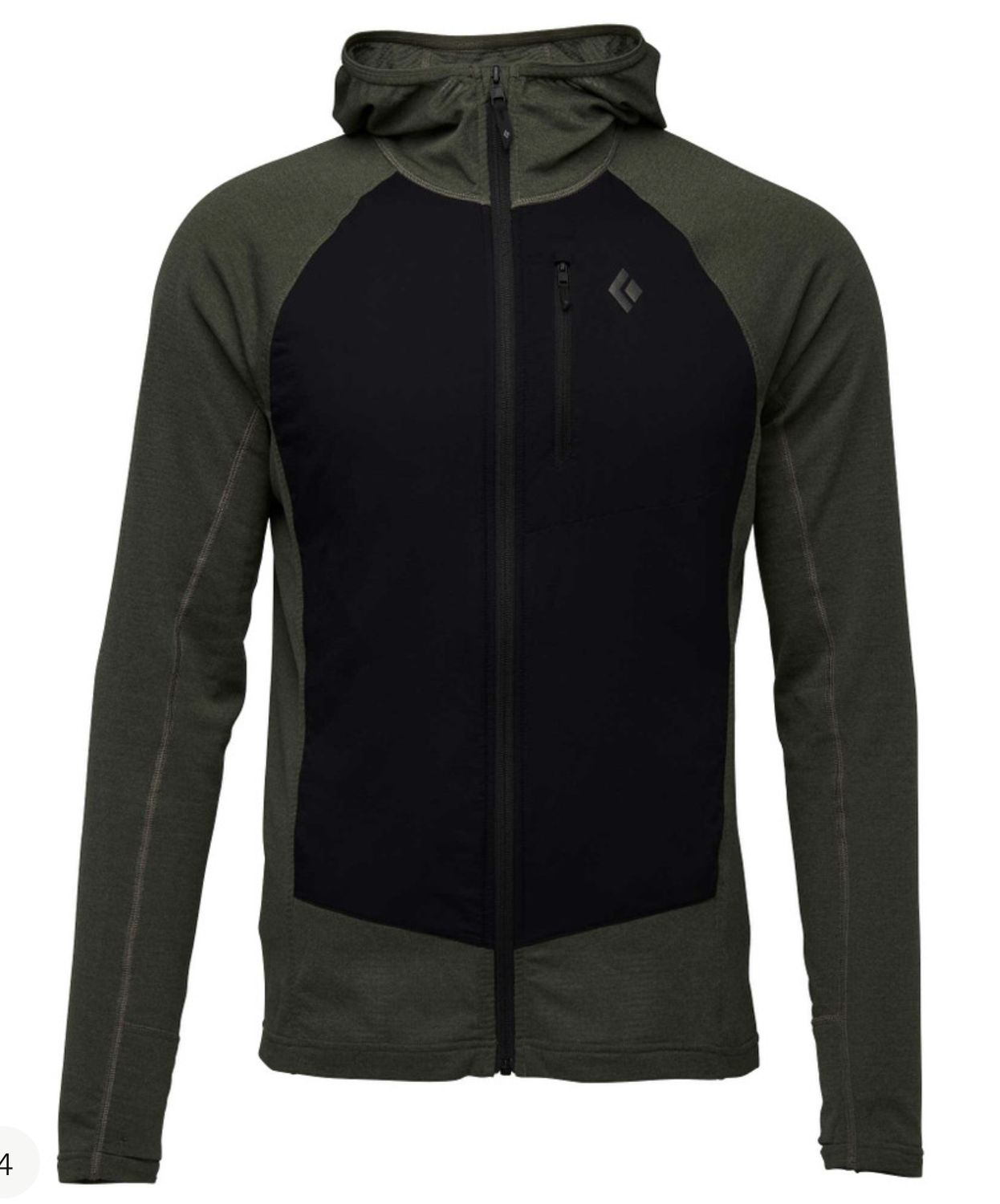 M COEFFICIENT LT HYBRID HOODY, Colour: Tundra-Black, Size: Small