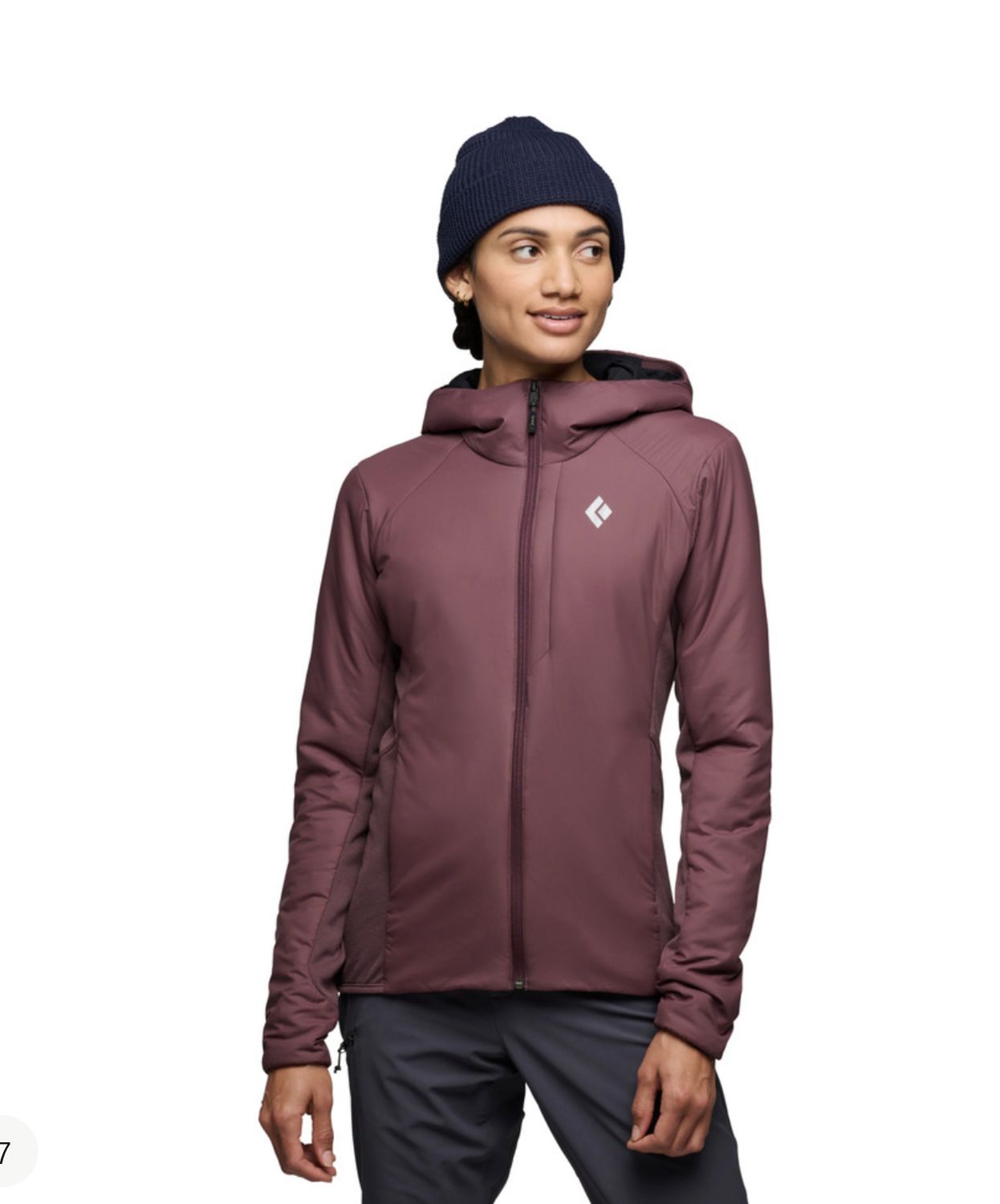 W FIRST LIGHT HYBRID HOODY, Colour: Fig, Size: Extra Small