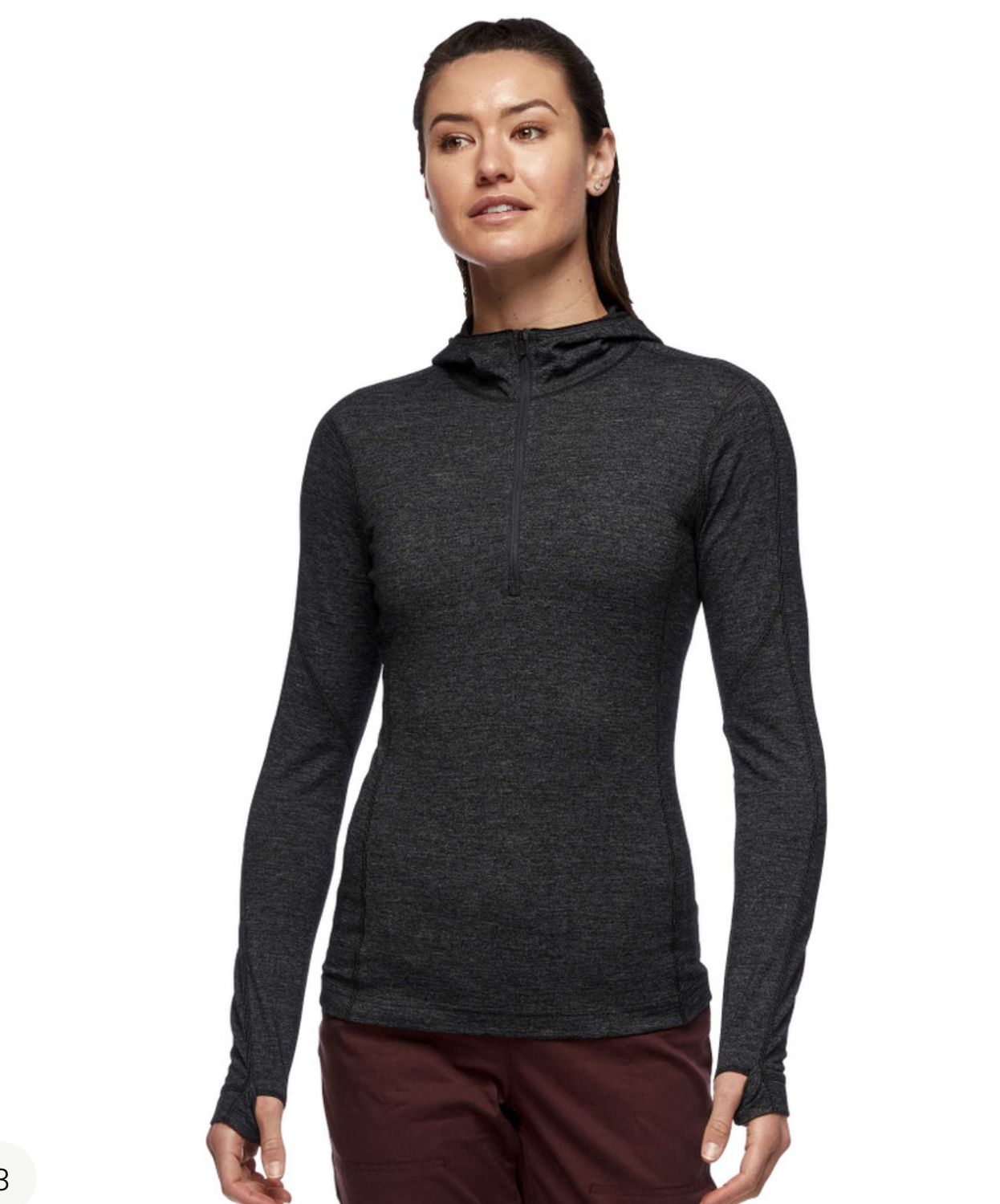 W SOLUTN 150 MERINO BL HZ HDY, Size: Extra Small, Colour: Black