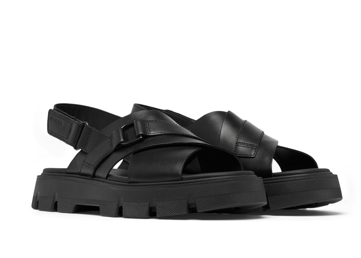 REIN CB™ CRISSCROSS SANDAL, Colour: Black, Black, Size: 6