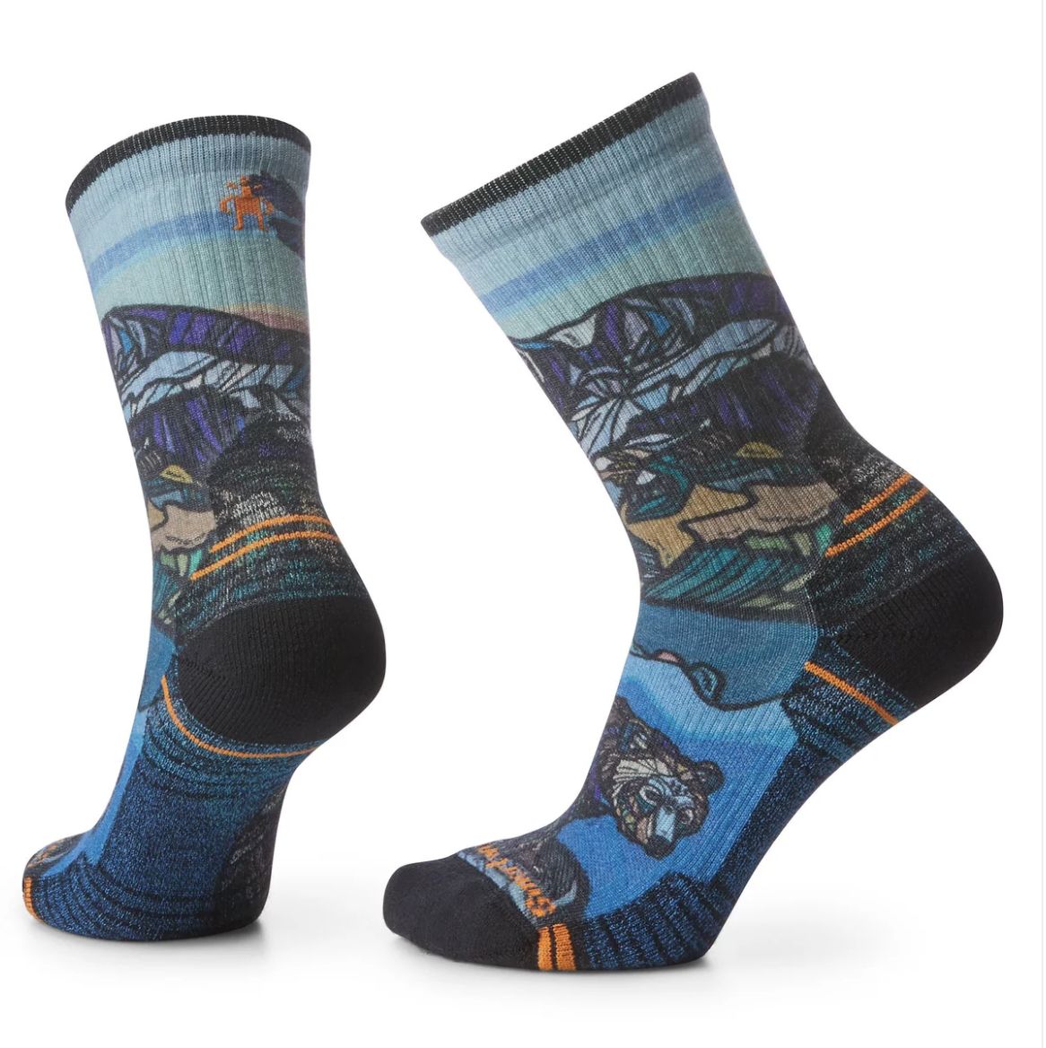 Women's Hike Light Cushion Icy Range Print Crew Socks, Colour: MULTI COLOR, Size: S