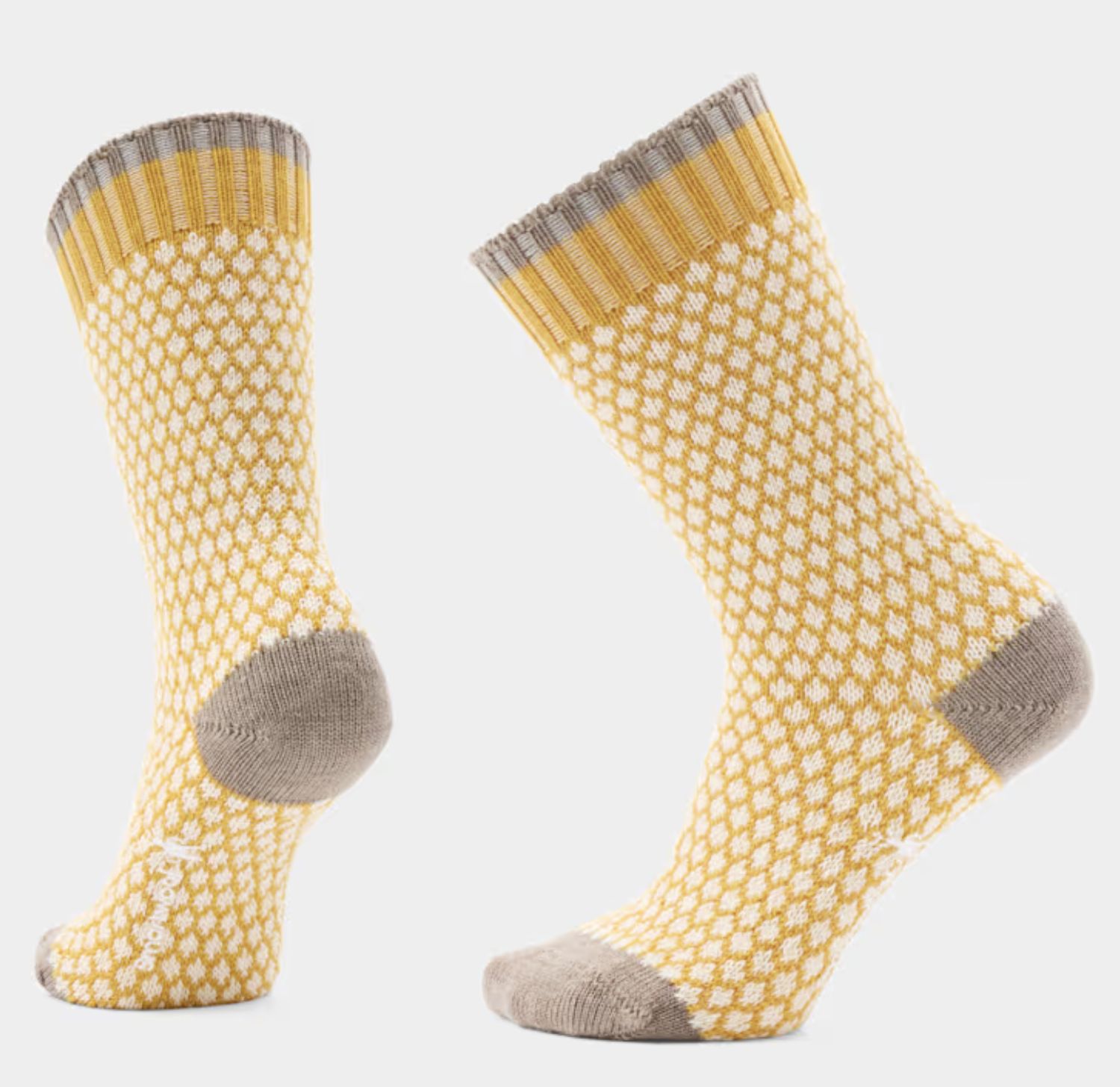 Everyday Popcorn Polka Dot Crew Socks, Colour: HONEY GOLD, Size: S