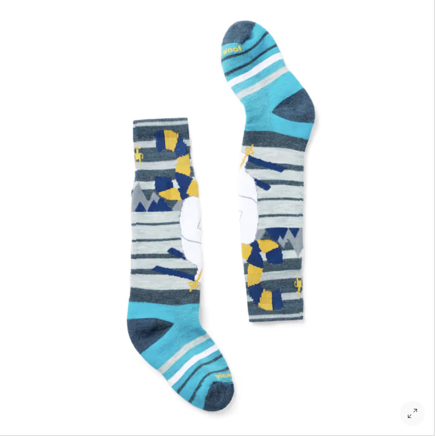 Kids' Wintersport Full Cushion Yeti Pattern OTC Socks, Colour: TWILIGHT BLUE, Size: L