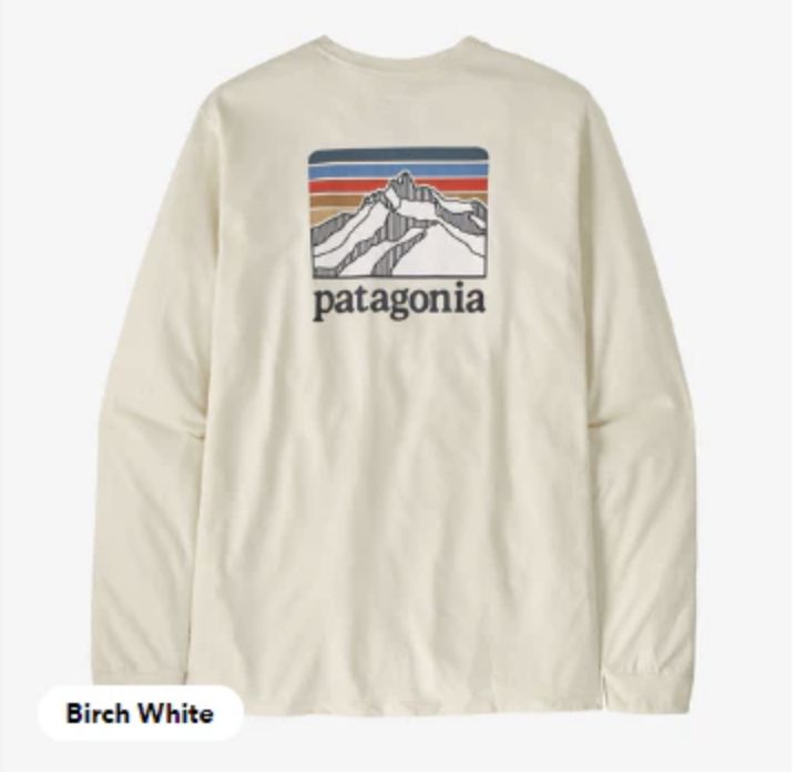 M's L/S Line Logo Ridge Responsibili-Tee, Colour: Birch White, Size: S